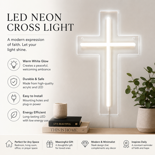 Led Neon Cross Light